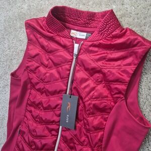 KJUS Women Retention Vest Small Quilted Pink Stretch Performance Golf Outdoor